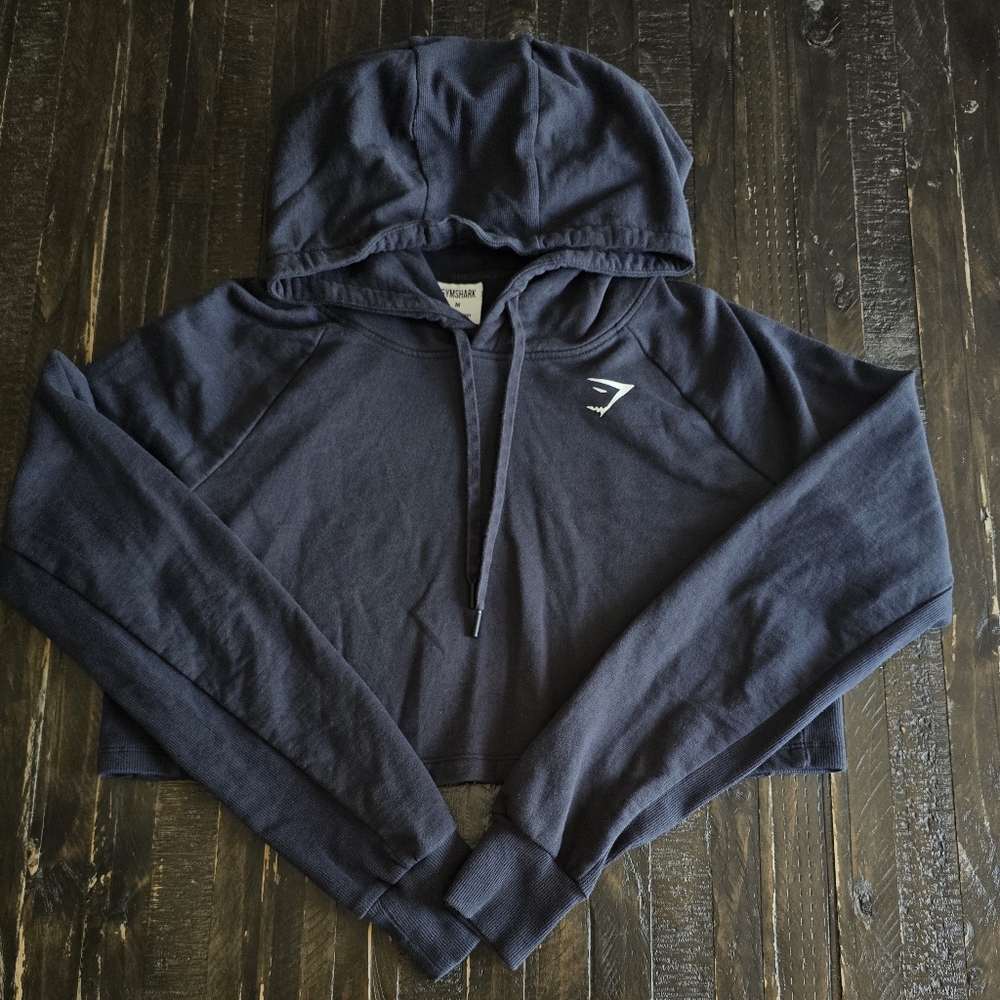Gymshark Hoodie Women M Cropped Hooded Sweatshirt Pullover Athleisure